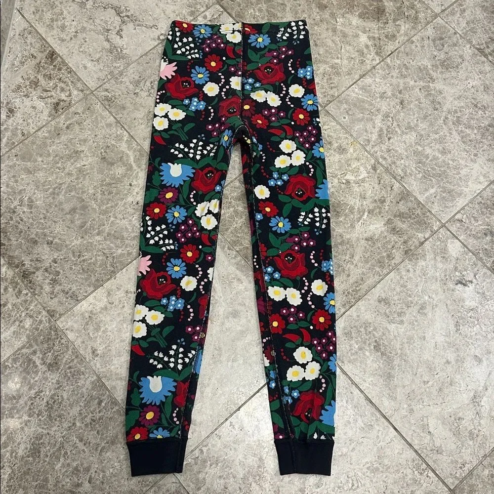 Hanna Andersson Festive Flowers Long John PJ Pajama Set Size 140 US 10